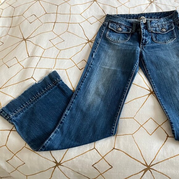 Acquaverde Denim Flare Jeans - Size 24 (Medium Blue) - Picture 2 of 6